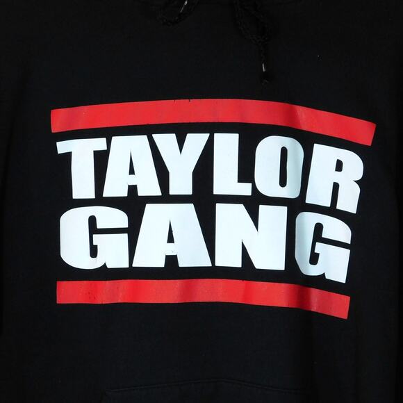 Wiz Khalifa Taylor Gang Logo Hoodie Size M Black Red Spellout - Picture 4 of 4